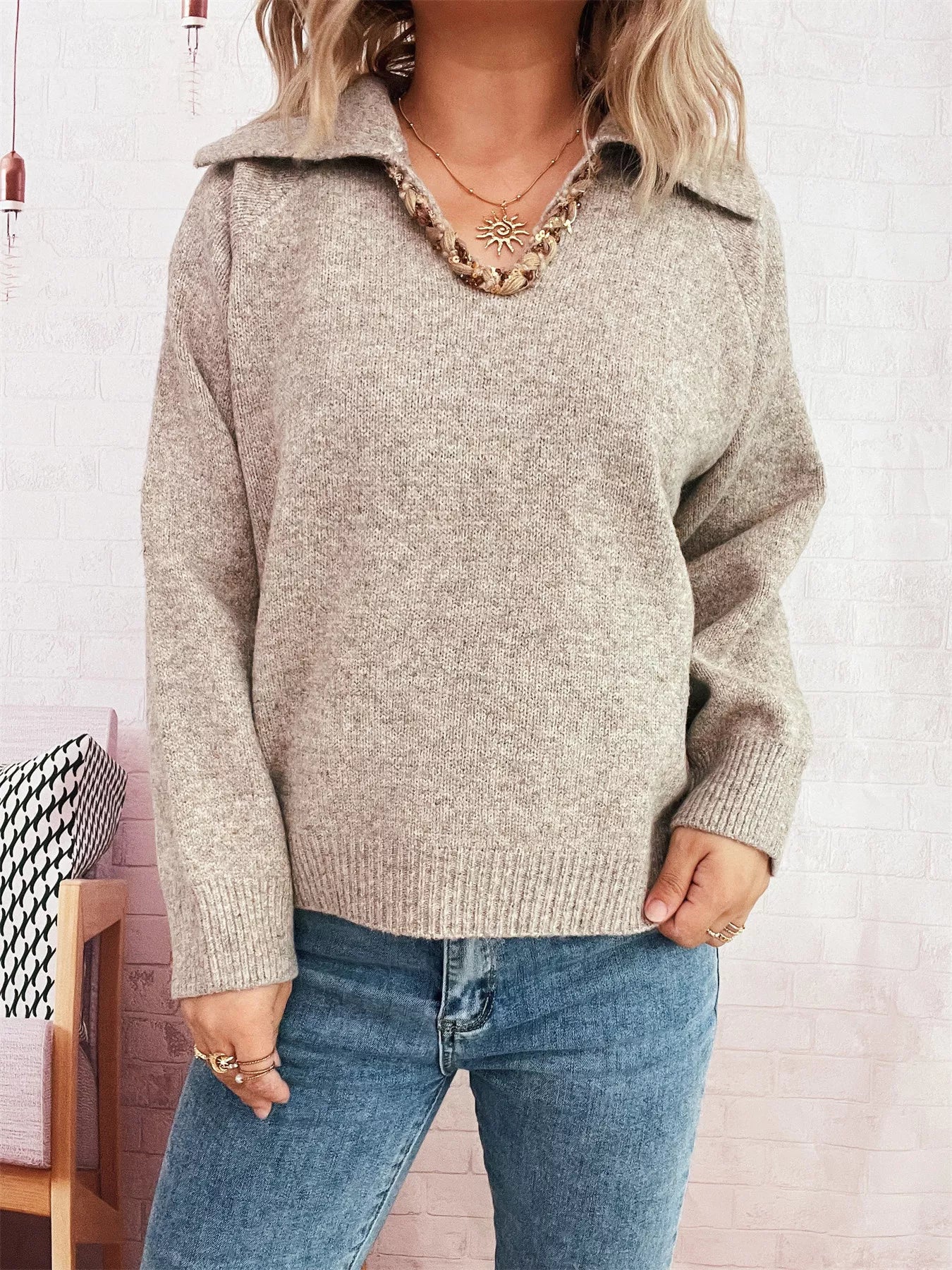 Ribbed Hem Raglan Sleeve Sweater