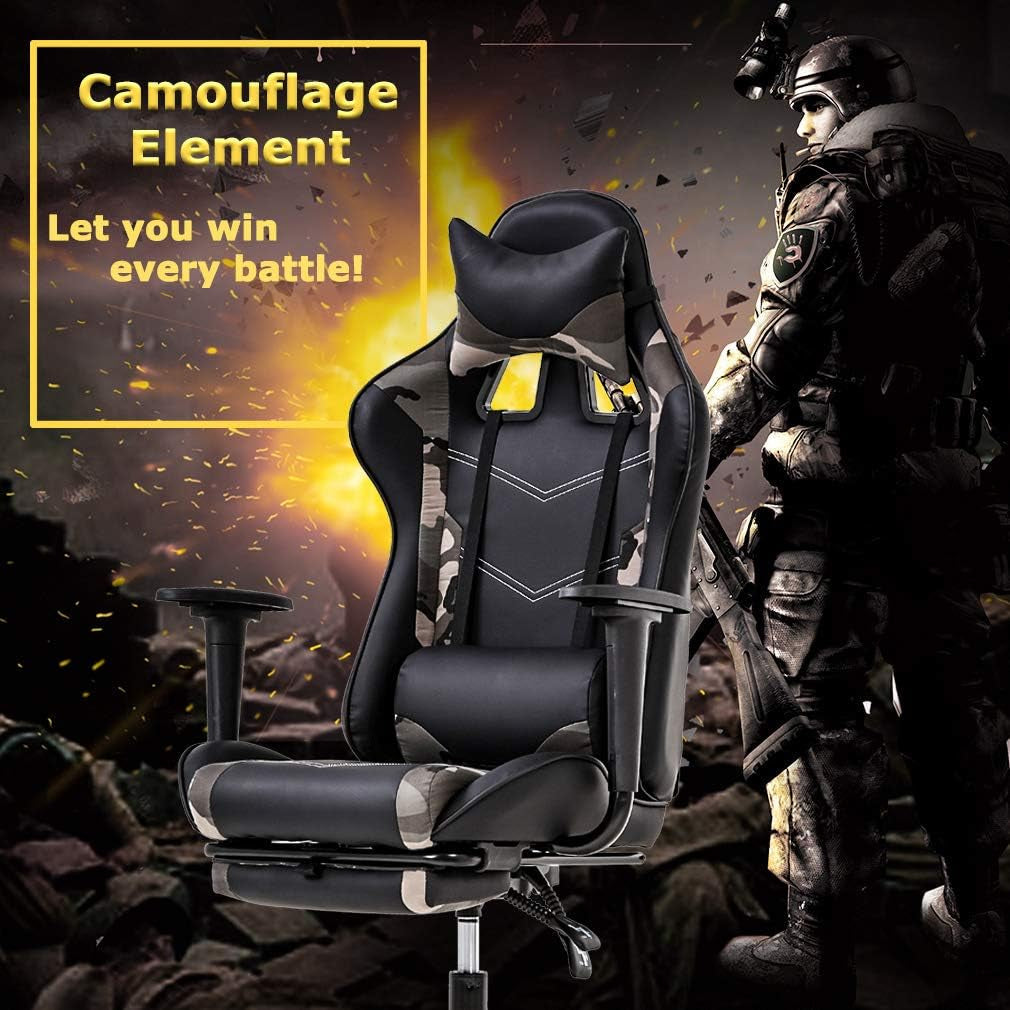 Ergonomic Office Chair PC Gaming Chair Cheap Desk Chair PU Leather Executive Rolling Swivel Chair Computer Lumbar Support for Women, Men-4