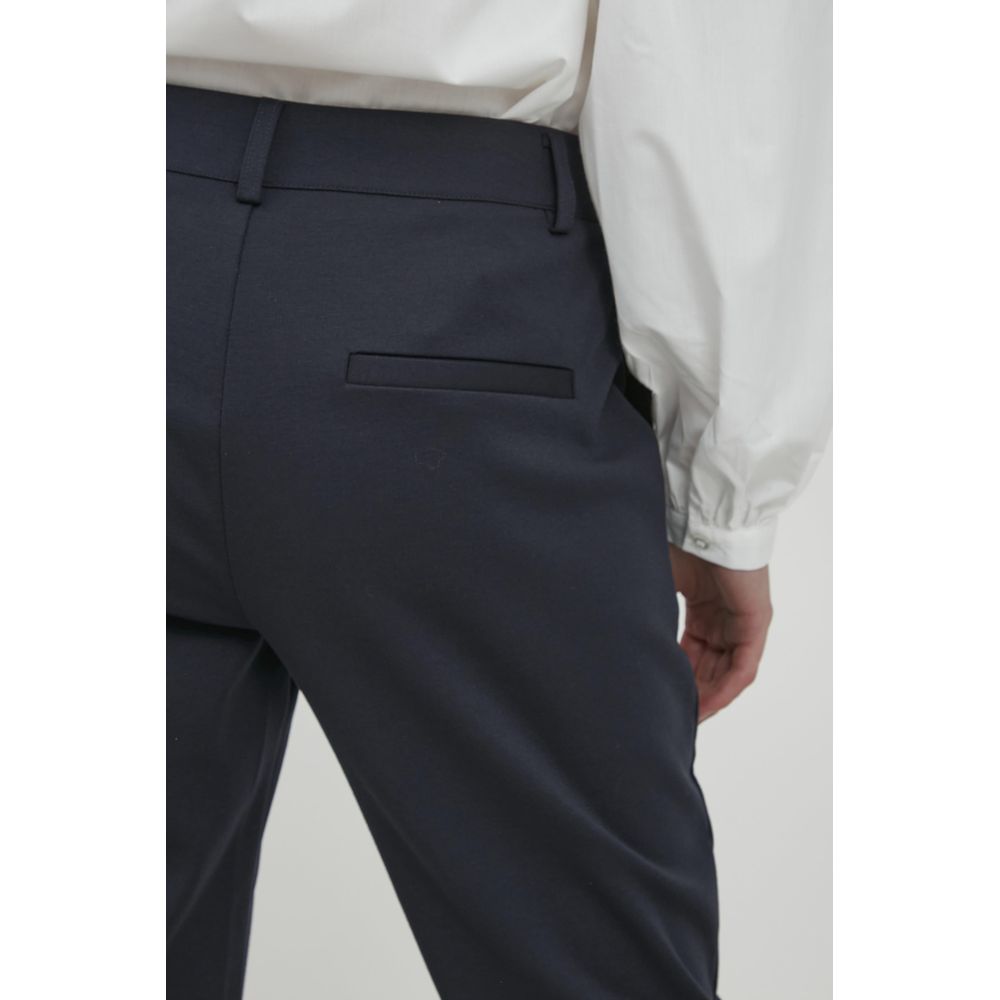 ICHI Blue Recycled Polyester Pant