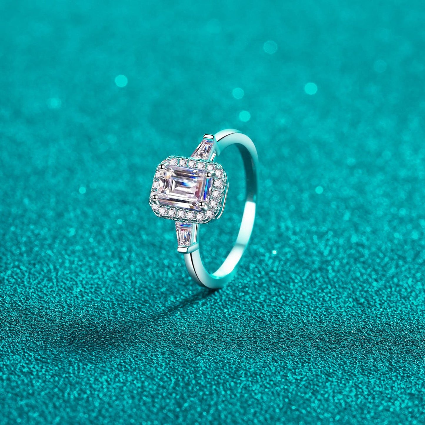 1 Carat Moissanite Sterling Silver Ring For Her Shine