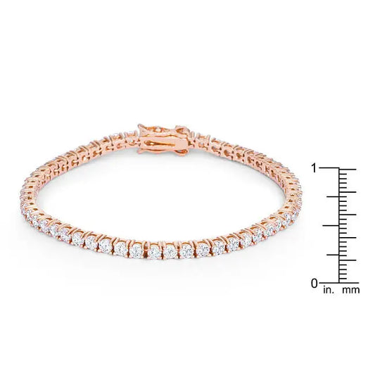 5.75ct Rose Goldtone Cubic Zirconia Tennis Bracelet - Bracelets