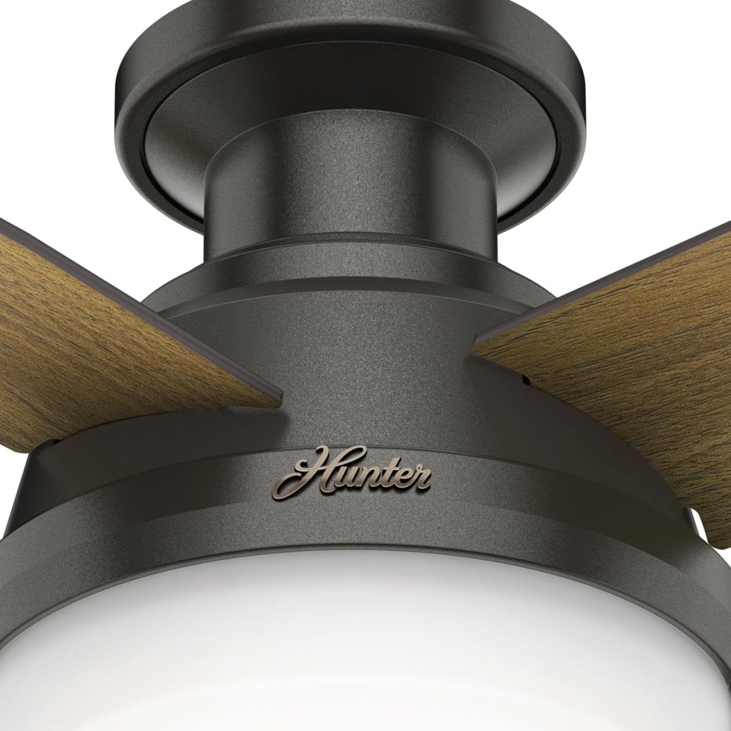 Fan Dempsey Low Profile Ceiling Fans with Lights and Remote, Flush Mount Ceiling Fan with Lights, Metal, Noble Bronze Finish, 44 Inch LED-1
