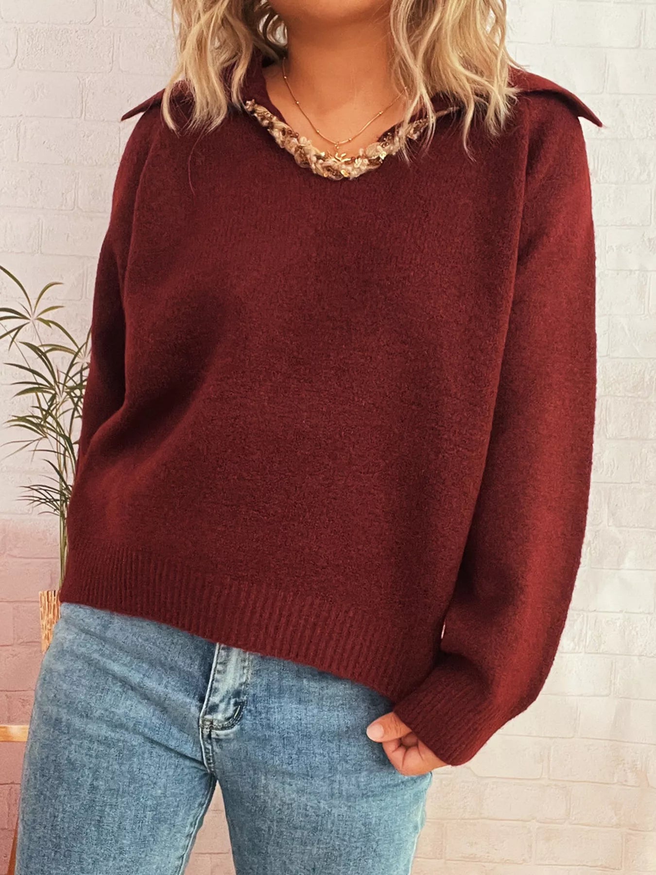 Ribbed Hem Raglan Sleeve Sweater
