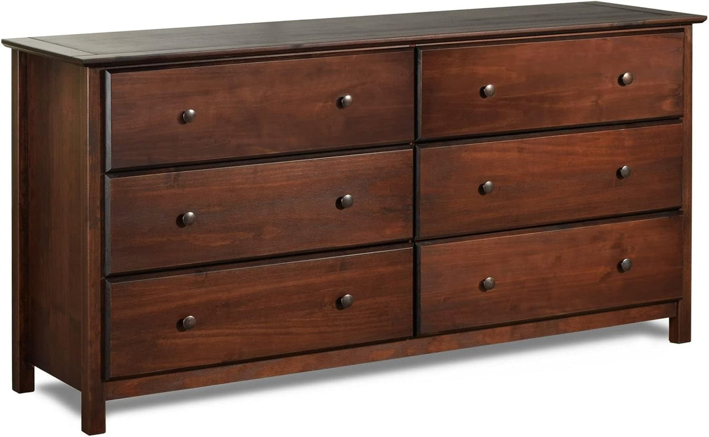 Shaker 6-Drawer Dresser, Solid Wood with a Cherry Finish-4