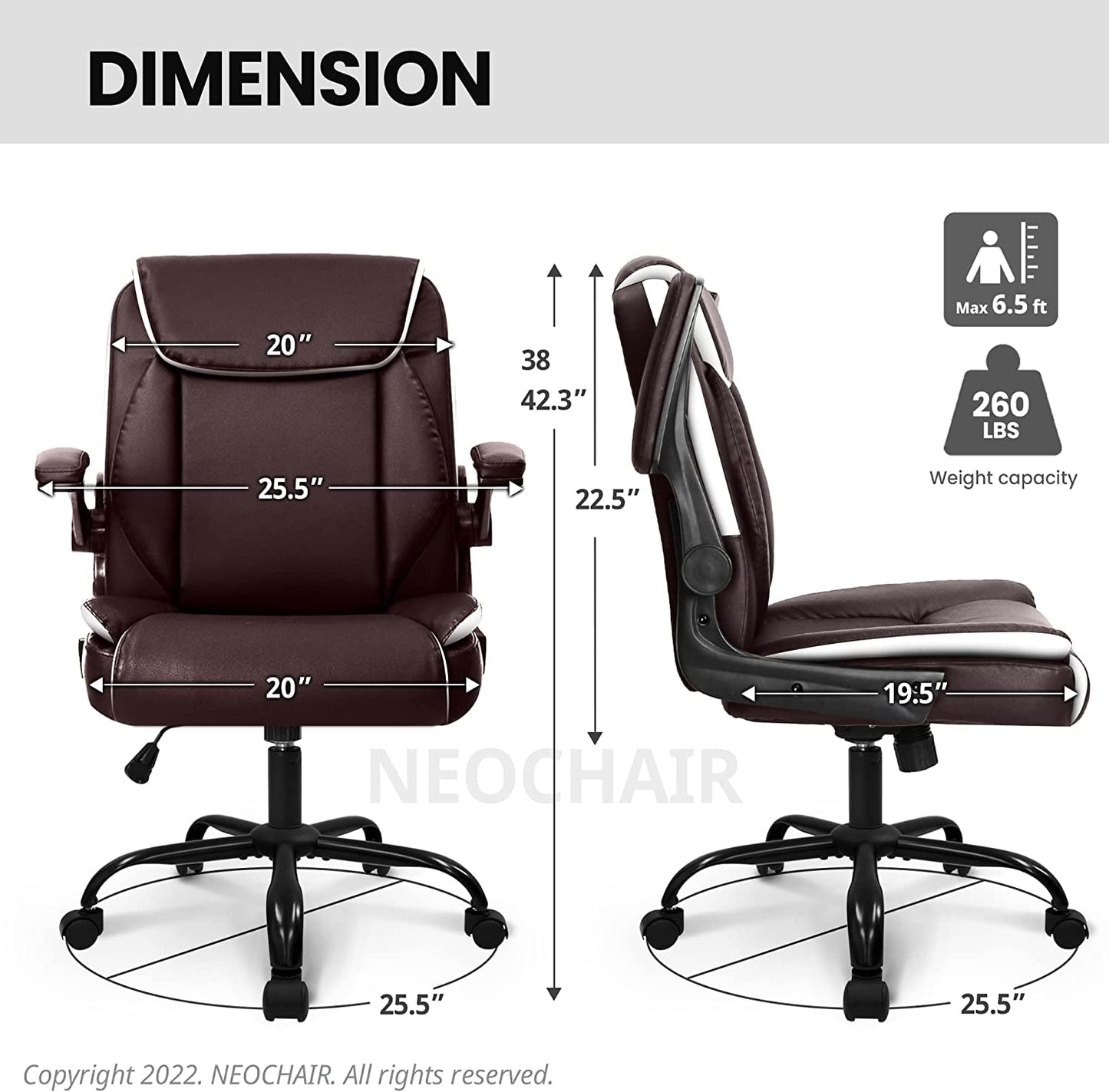 Adjustable Brown Office Chair with Ergonomic Support-4