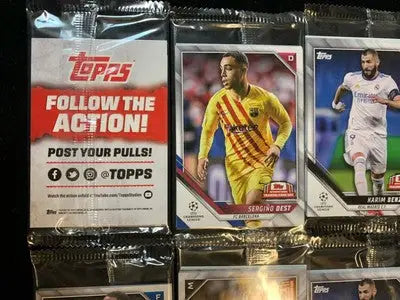 Sealed packs of 2022 Topps International Trading Card Day Soccer Champions League