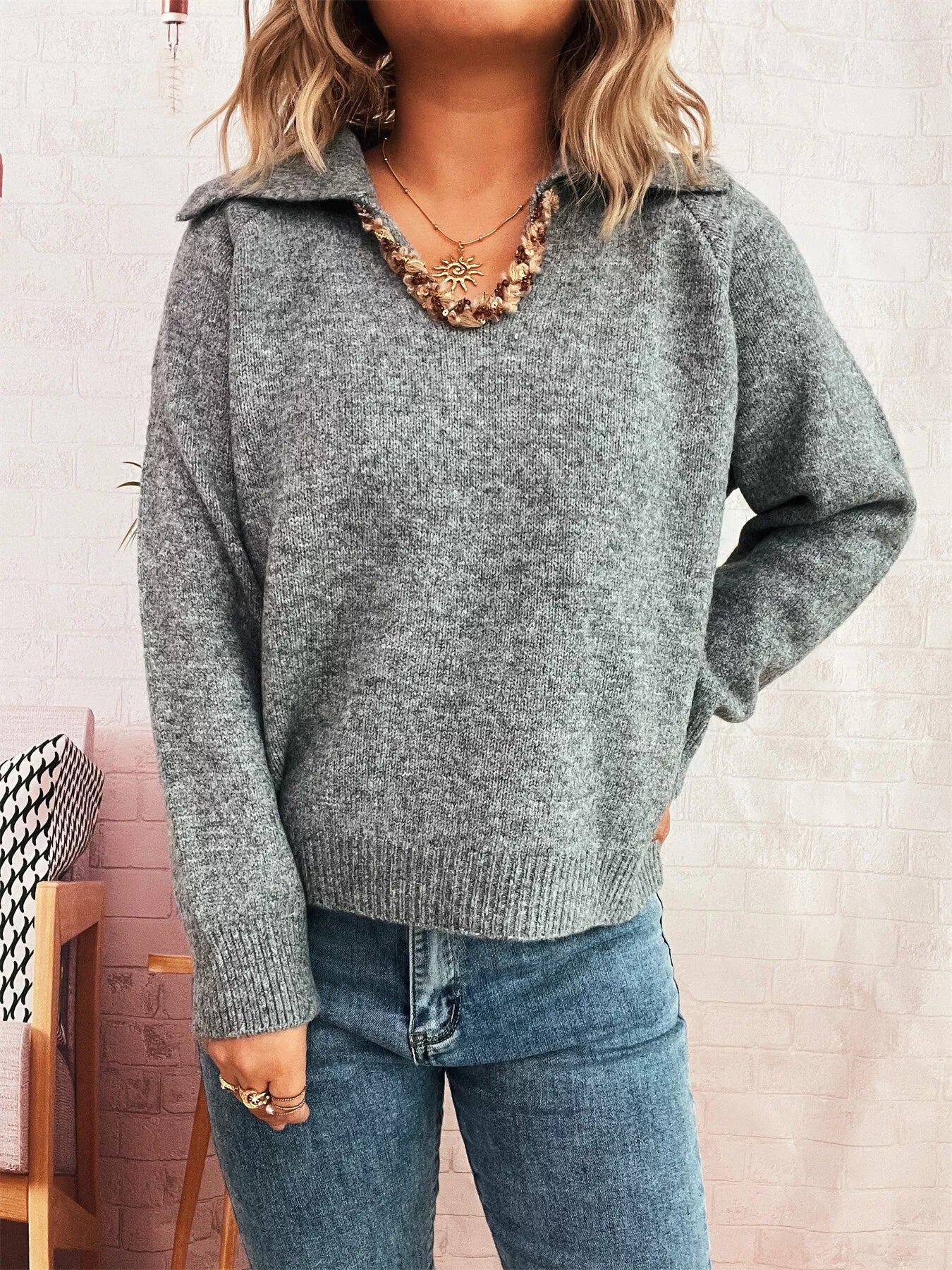 Ribbed Hem Raglan Sleeve Sweater