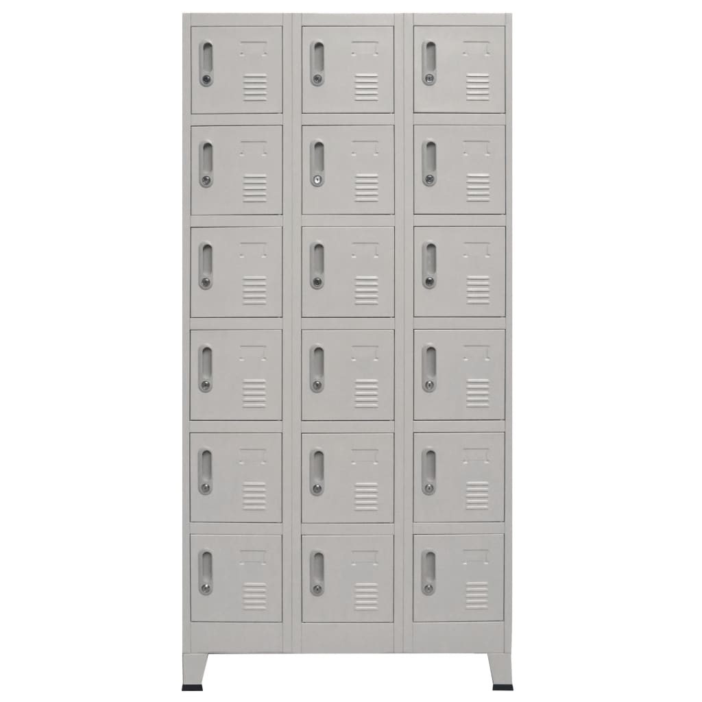 vidaXL Locker Cabinet with 18 Compartments Metal 35.4"x15.7"x70.9"-2