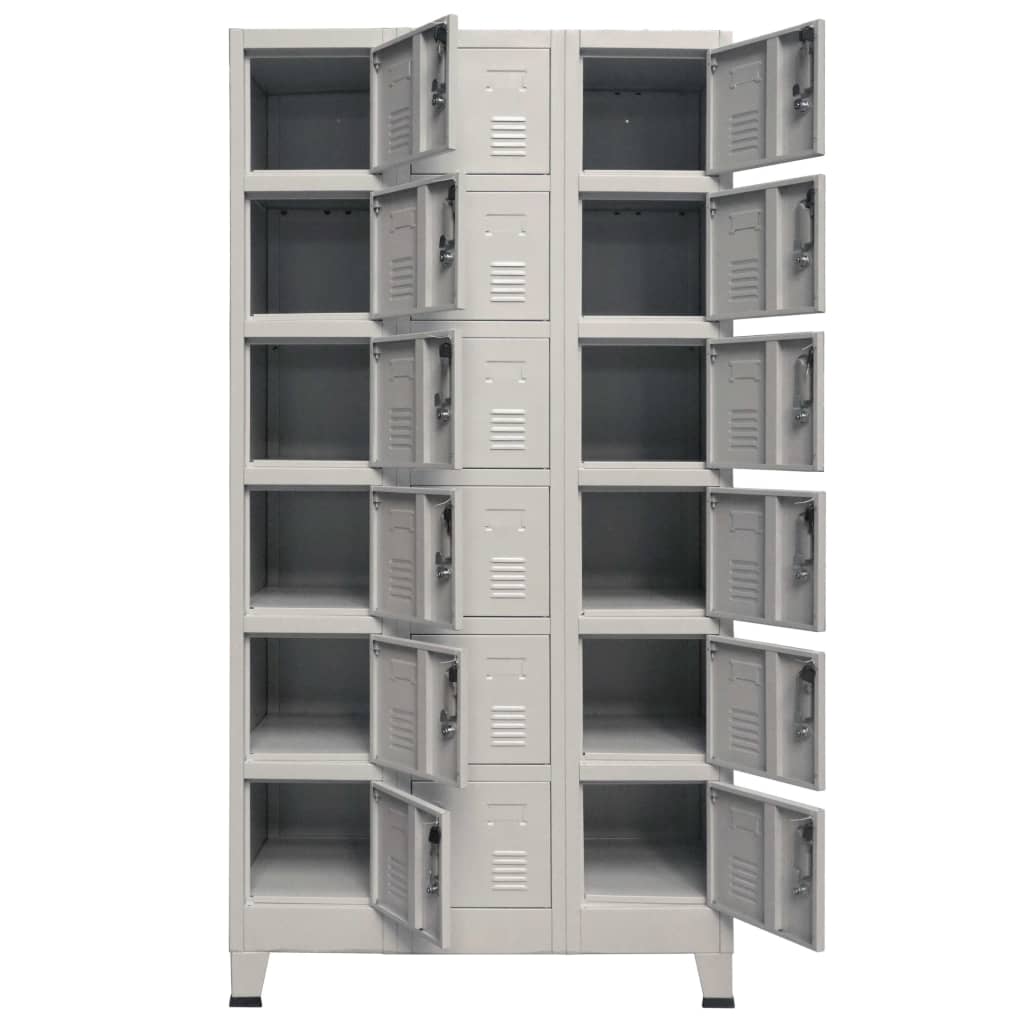 vidaXL Locker Cabinet with 18 Compartments Metal 35.4"x15.7"x70.9"-3