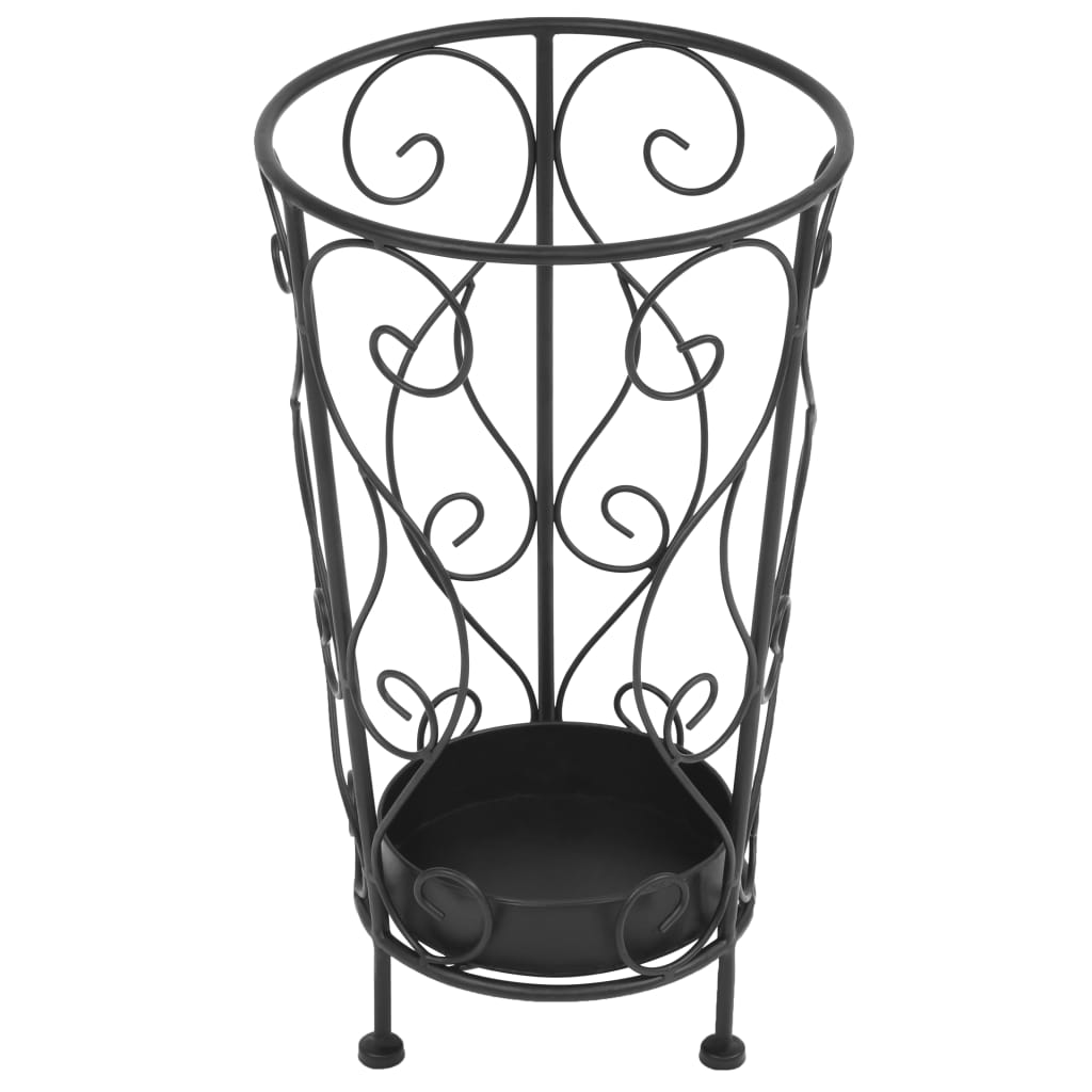 vidaXL Umbrella Stand Vintage Style Metal 10.2"x18.1" Black-2