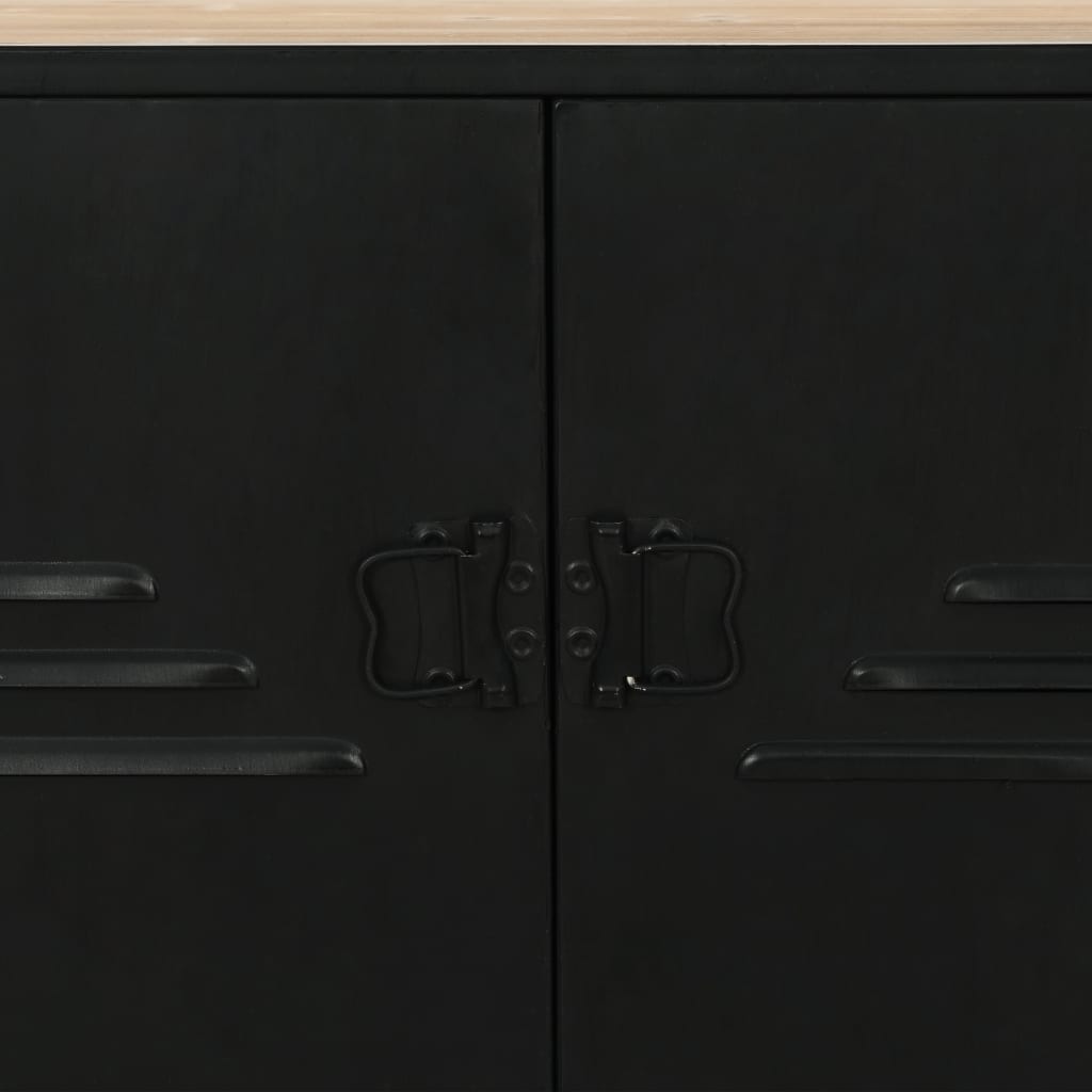vidaXL Bookcase Solid Firwood and Steel 31.4"x12.7"x70.8"-2
