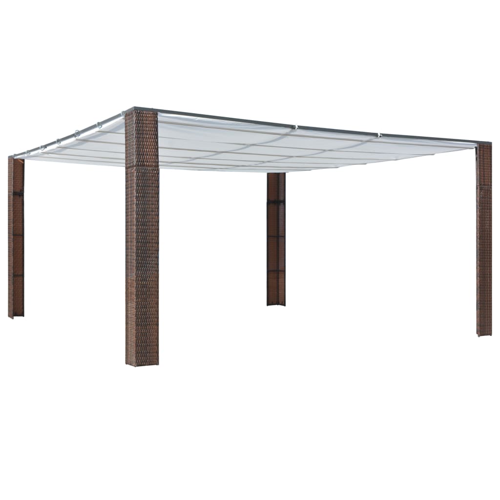 vidaXL Gazebo Outdoor Canopy Tent Patio Pavilion Shade with Roof Poly Rattan-1