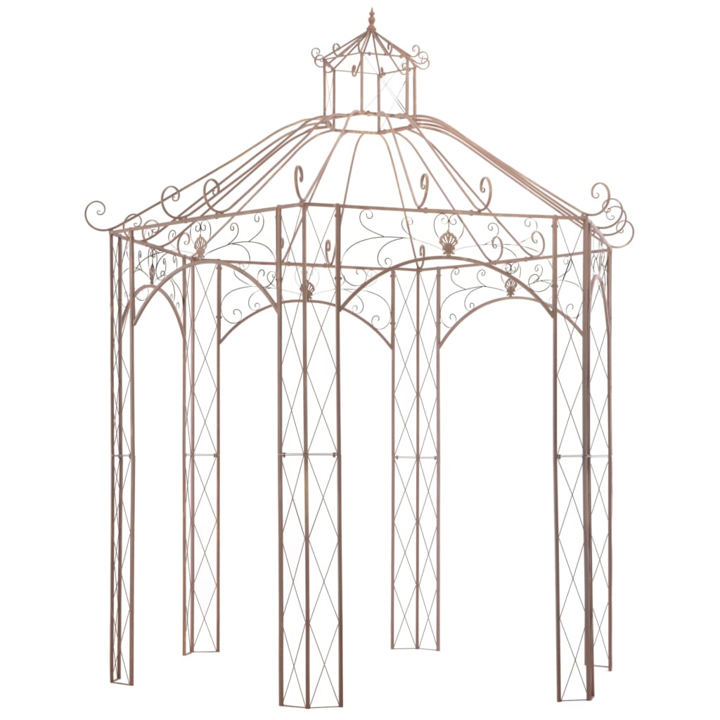 vidaXL Garden Pavilion Antique Brown Iron Outdoor Patio Gazebo 9.8'/13.1'-1