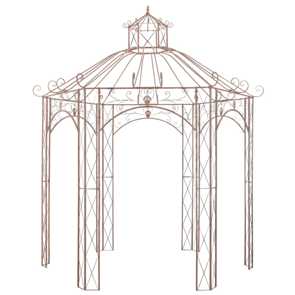 vidaXL Garden Pavilion Antique Brown Iron Outdoor Patio Gazebo 9.8'/13.1'-3
