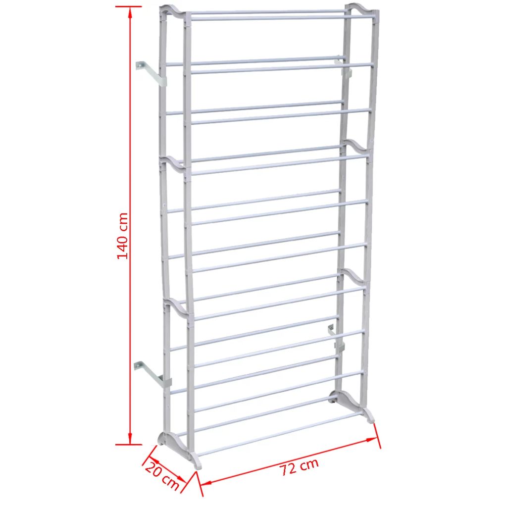 vidaXL 1/2x 40 Pair Free Standing 10 Tier Shoe Tower Rack Organizer Shelf-2