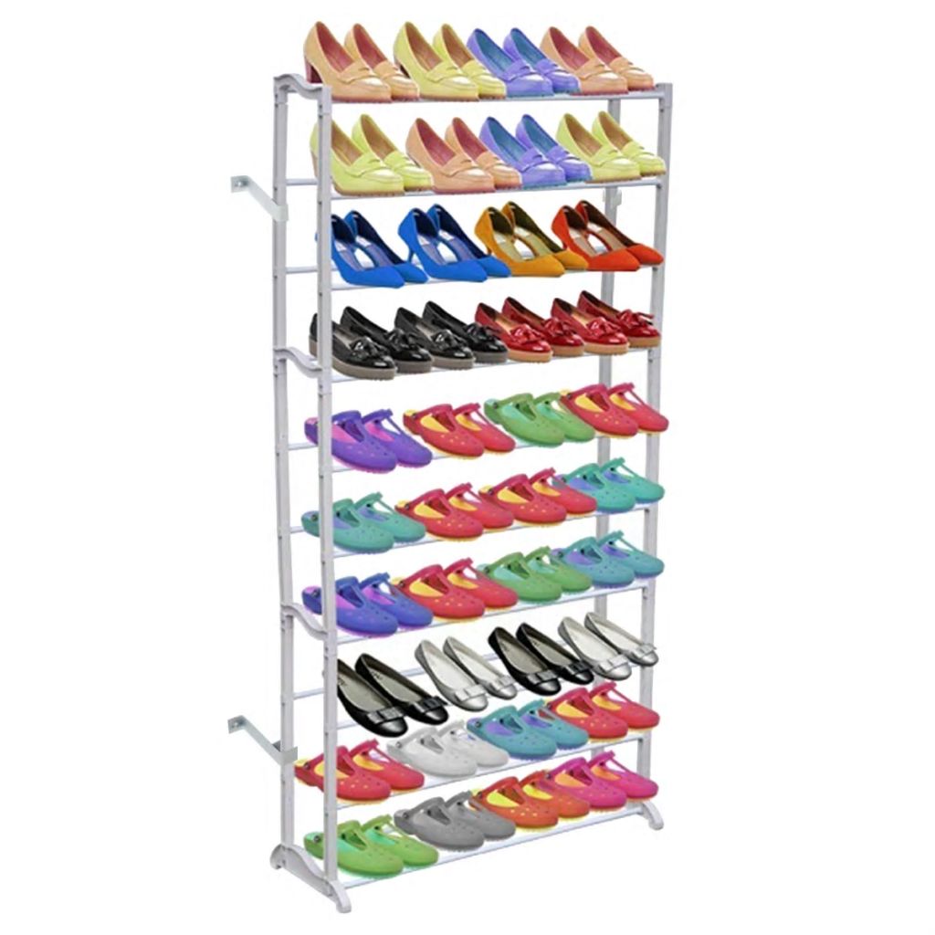 vidaXL 1/2x 40 Pair Free Standing 10 Tier Shoe Tower Rack Organizer Shelf-0