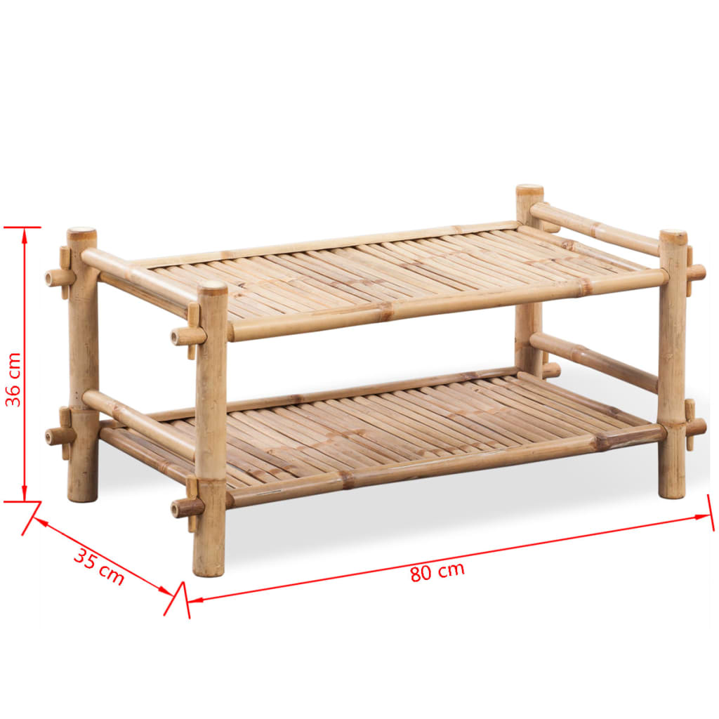 vidaXL 2-Tier Bamboo Shoe Rack-4