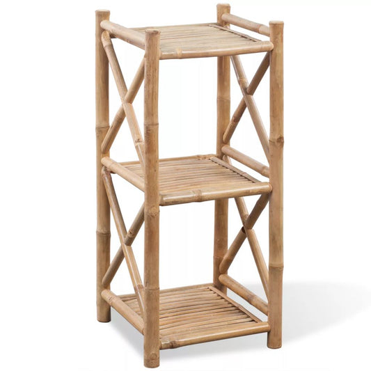 vidaXL 3/4/5-Tier Square Bamboo Shelf Display Shelving Rack Stand Organizer-0