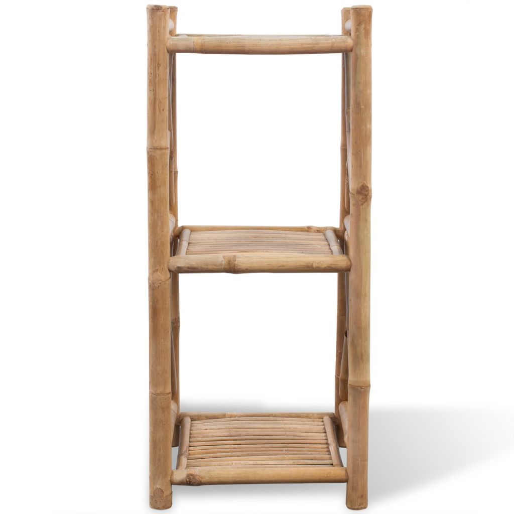 vidaXL 3/4/5-Tier Square Bamboo Shelf Display Shelving Rack Stand Organizer-2