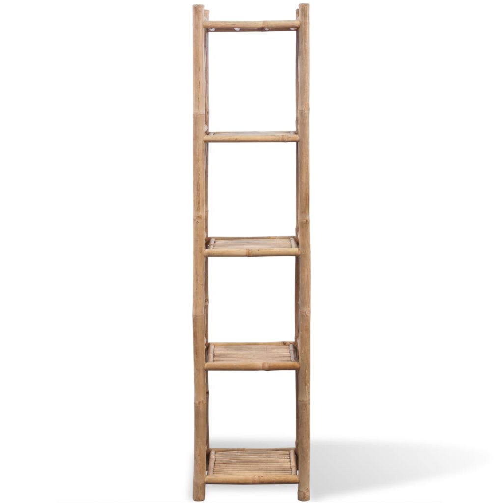 vidaXL 3/4/5-Tier Square Bamboo Shelf Display Shelving Rack Stand Organizer-3