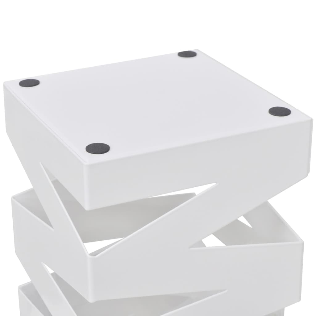 vidaXL White Square Umbrella Stand Storage Holder Walking Stick Steel 19.1"-1