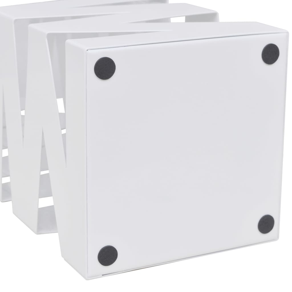 vidaXL White Square Umbrella Stand Storage Holder Walking Stick Steel 19.1"-2