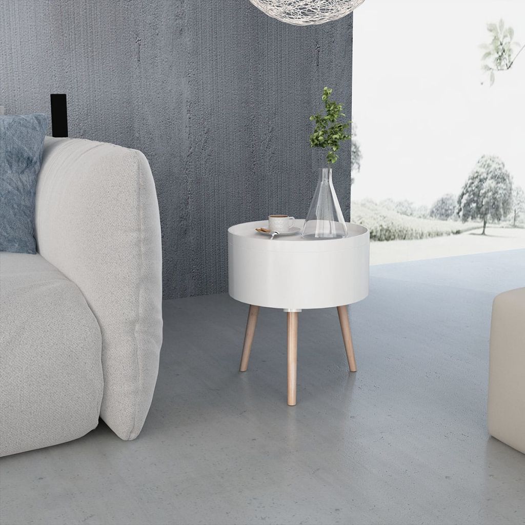 vidaXL Side Table with Serving Tray Accent Sofa End Table Furniture Round-4
