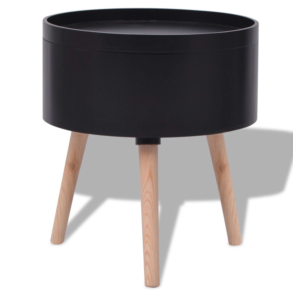 vidaXL Side Table with Serving Tray Accent Sofa End Table Furniture Round-3