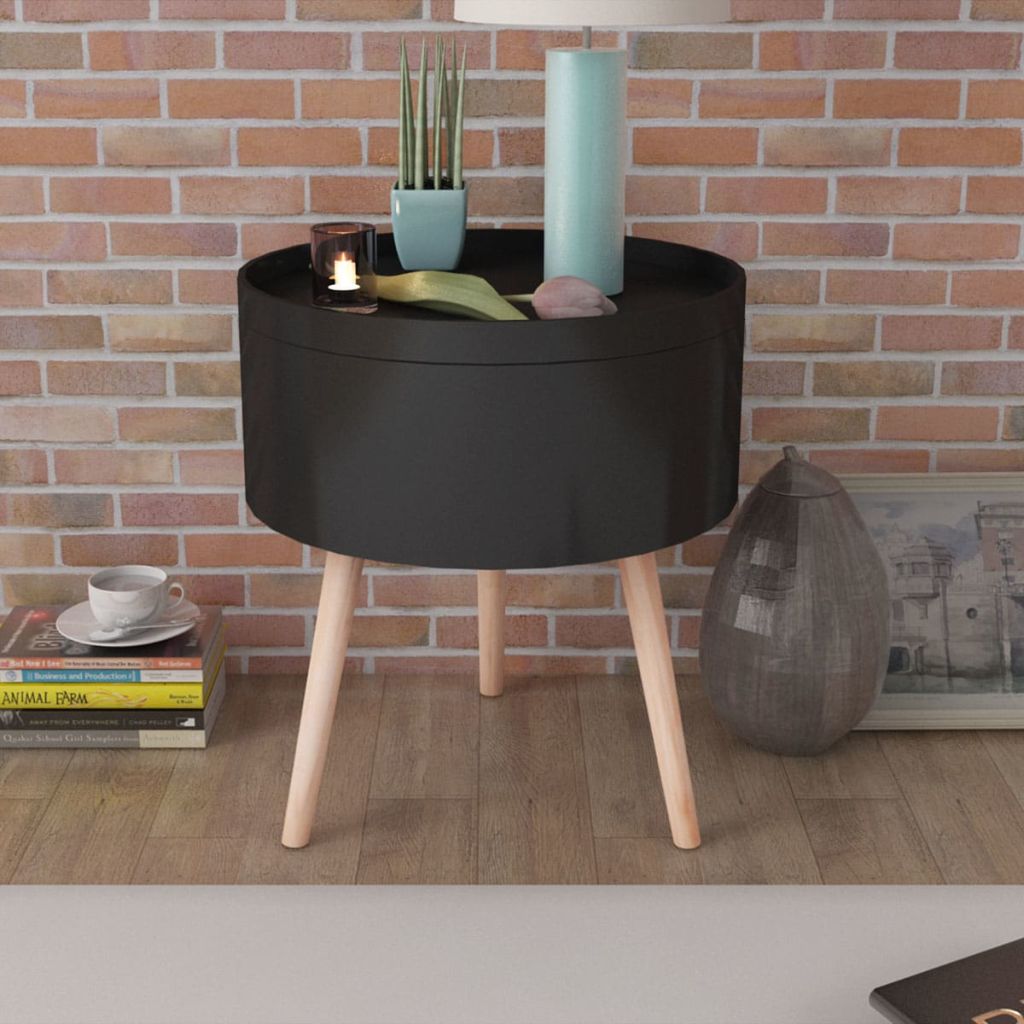 vidaXL Side Table with Serving Tray Accent Sofa End Table Furniture Round-5