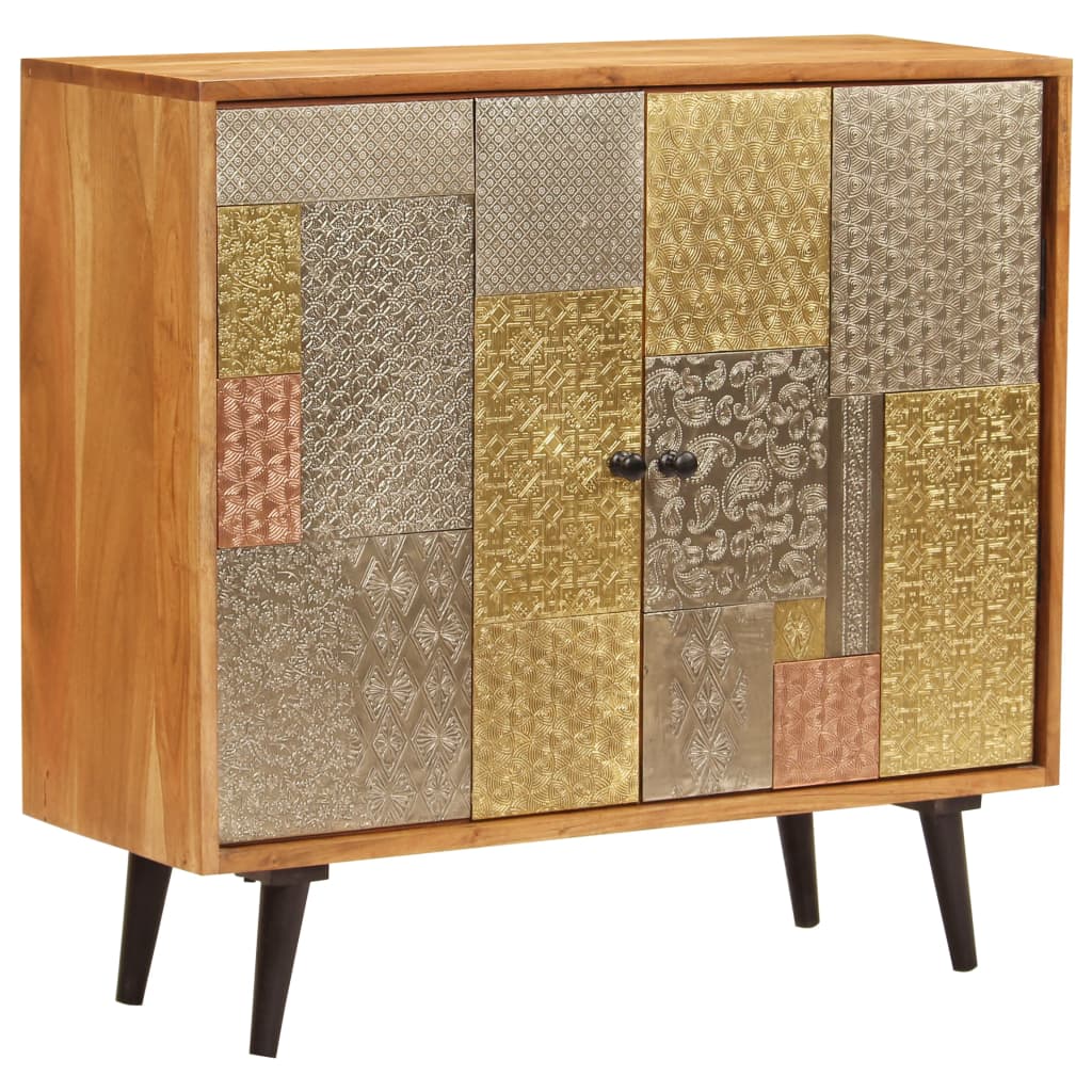 vidaXL Sideboard 31.4"x11.8"x29.5" Solid Acacia Wood-1