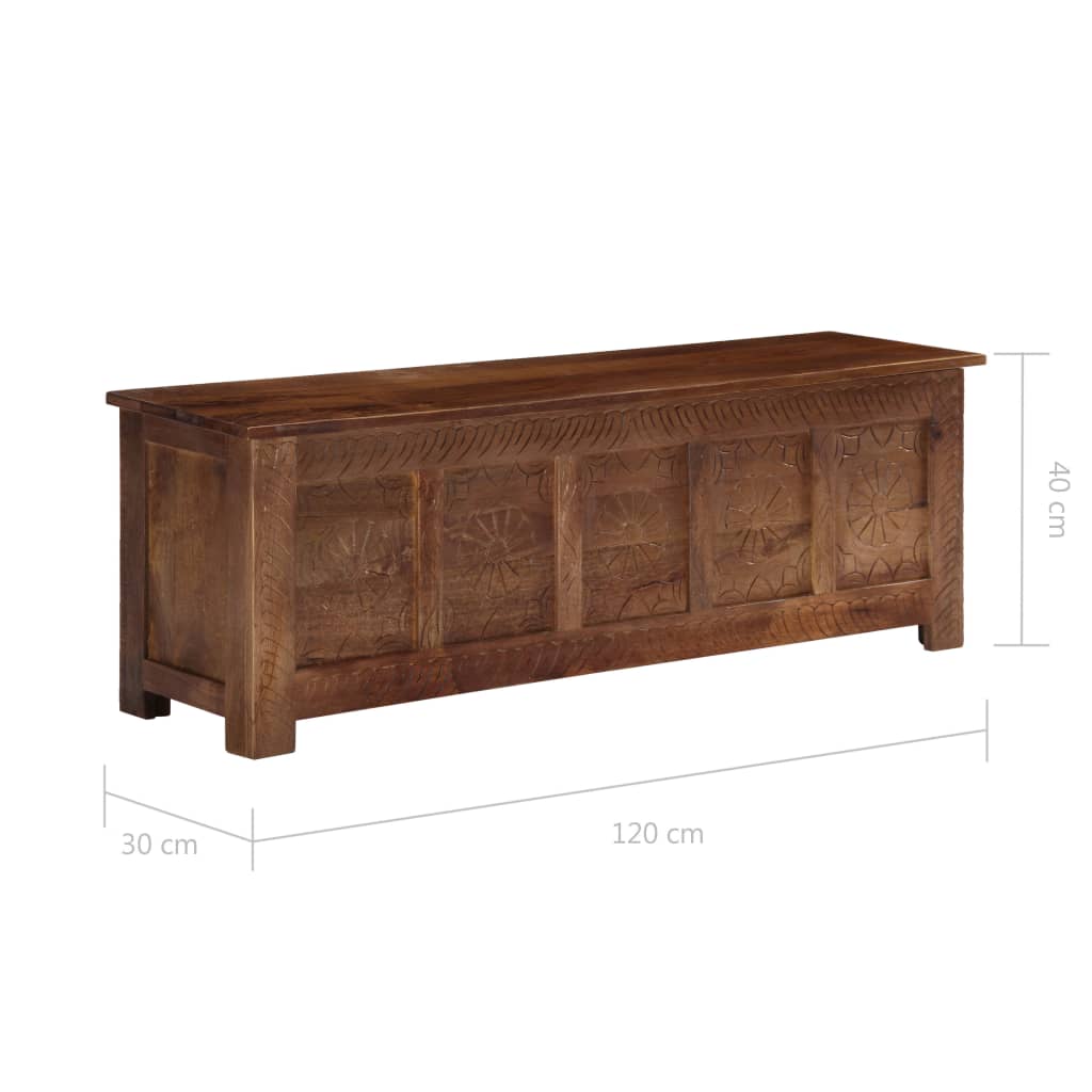 vidaXL Storage Box Sturdy Spacious Sideboard Cabinet Case Solid Wood Mango-2