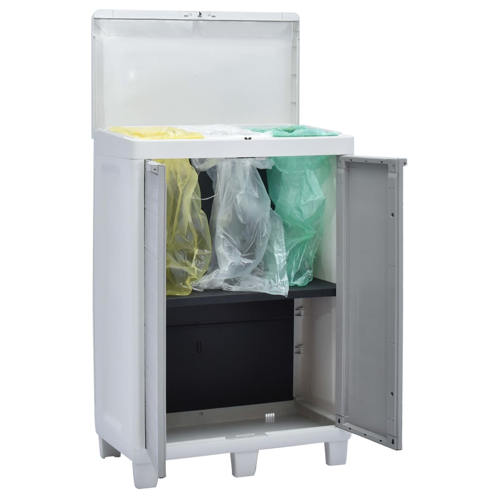 vidaXL Trash Can Garbage Can with Bag Holders Trash Bin Patio Dustbin Plastic-0