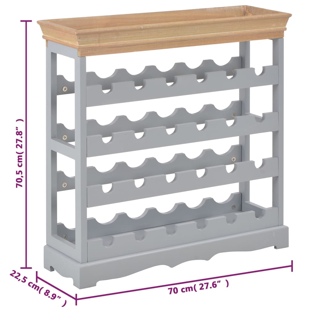 vidaXL Wine Rack Wine Bottle Holder with Top Tray Floor Wine Cabinet Organizer-2
