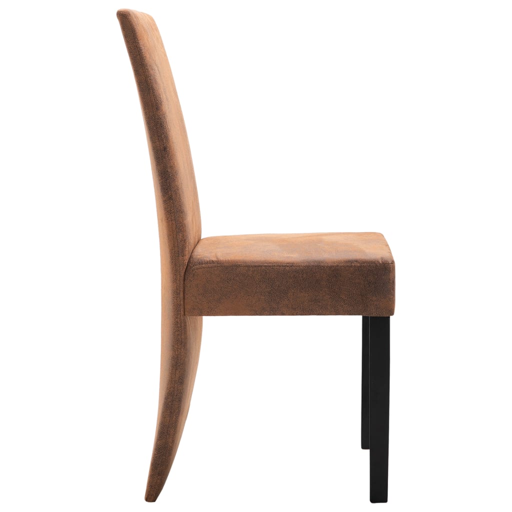 vidaXL Dining Chairs Accent Side Chair for Home Kitchen Faux Suede Leather-2