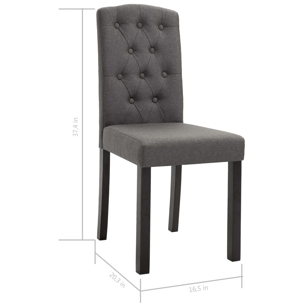vidaXL Dining Chairs Accent Side Chair with Solid Wood Legs for Kitchen Fabric-0
