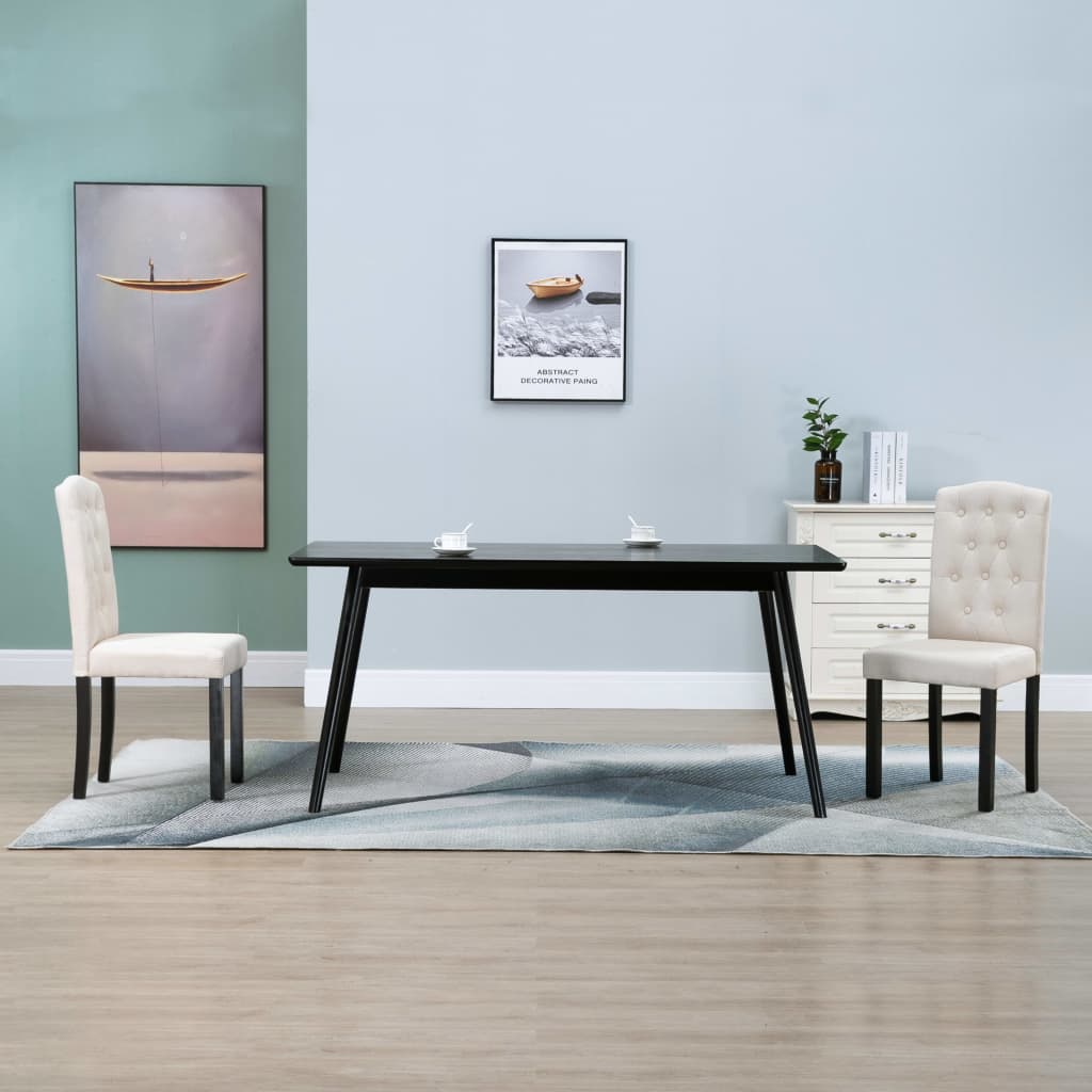 vidaXL Dining Chairs Accent Side Chair with Solid Wood Legs for Kitchen Fabric-10