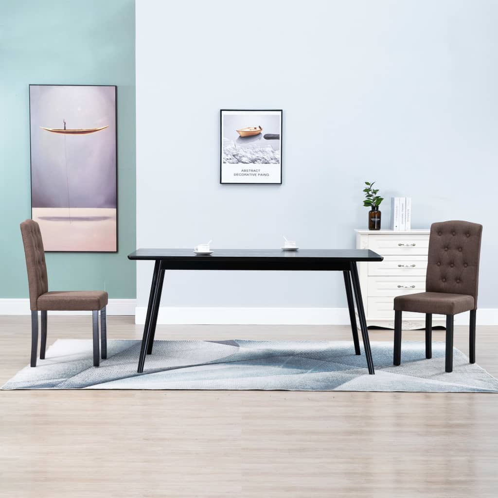 vidaXL Dining Chairs Accent Side Chair with Solid Wood Legs for Kitchen Fabric-7