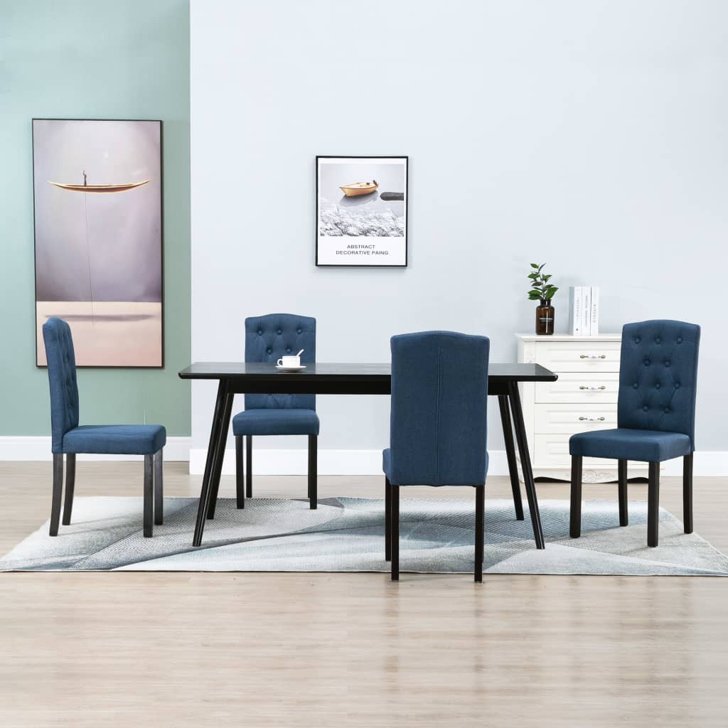 vidaXL Dining Chairs Accent Side Chair with Solid Wood Legs for Kitchen Fabric-5
