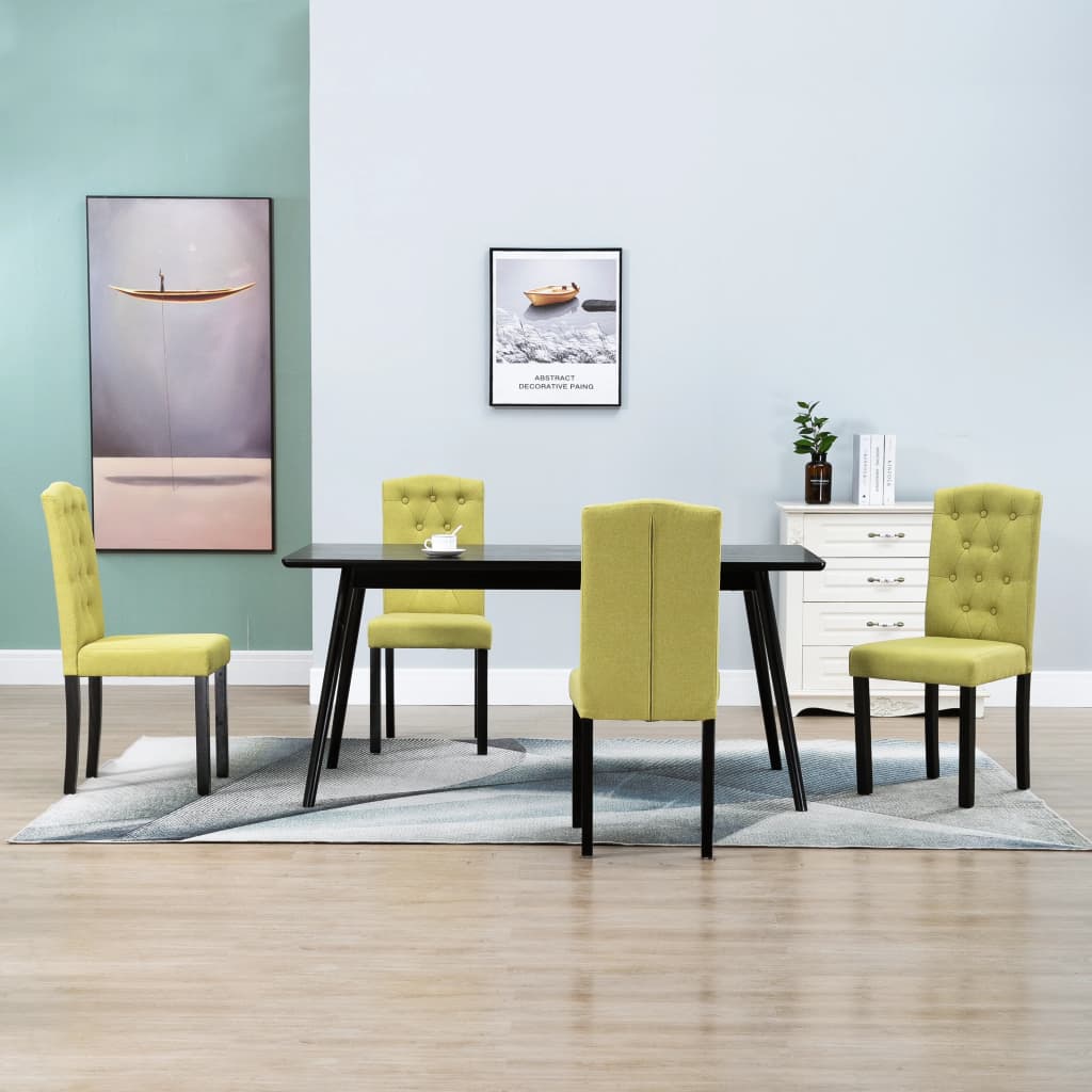 vidaXL Dining Chairs Accent Side Chair with Solid Wood Legs for Kitchen Fabric-13