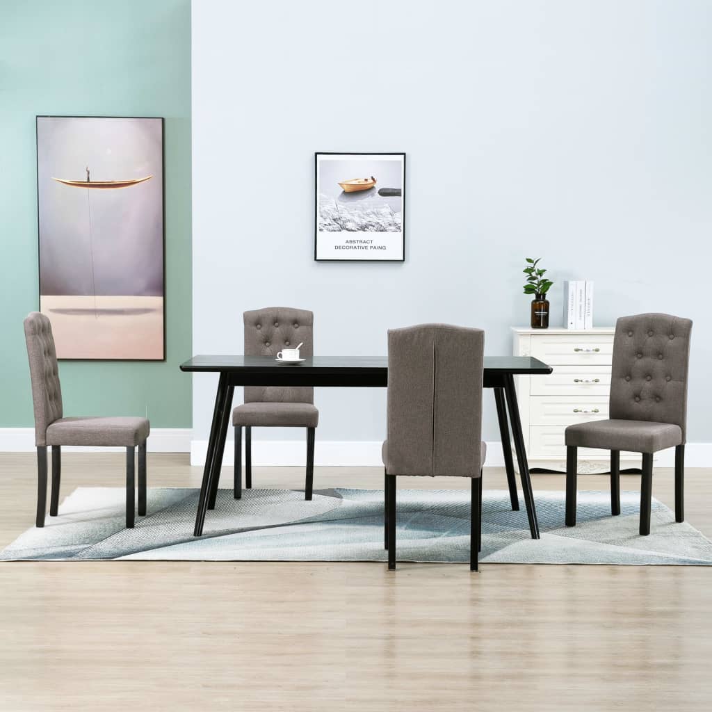 vidaXL Dining Chairs Accent Side Chair with Solid Wood Legs for Kitchen Fabric-14