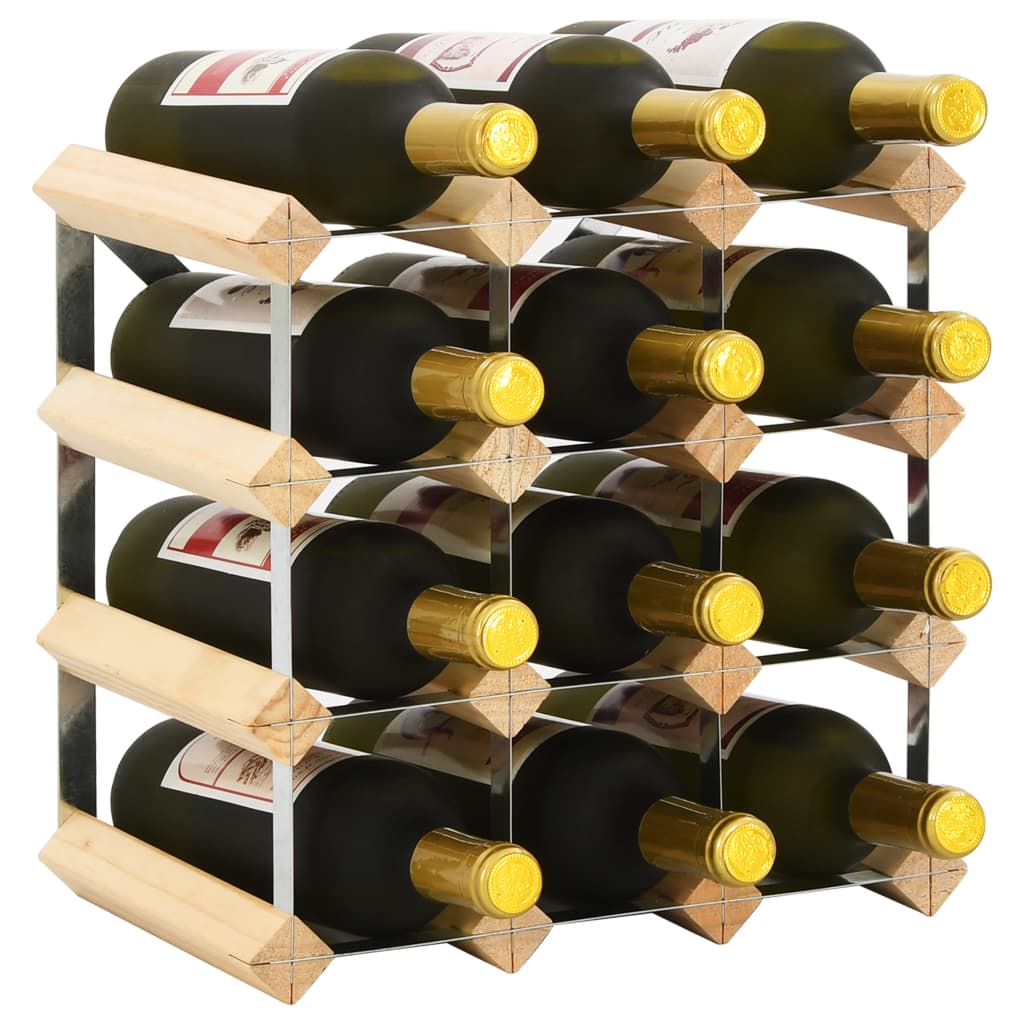 vidaXL Countertop Wine Rack Bottle Holder Wine Storage Organizer Solid Wood-5