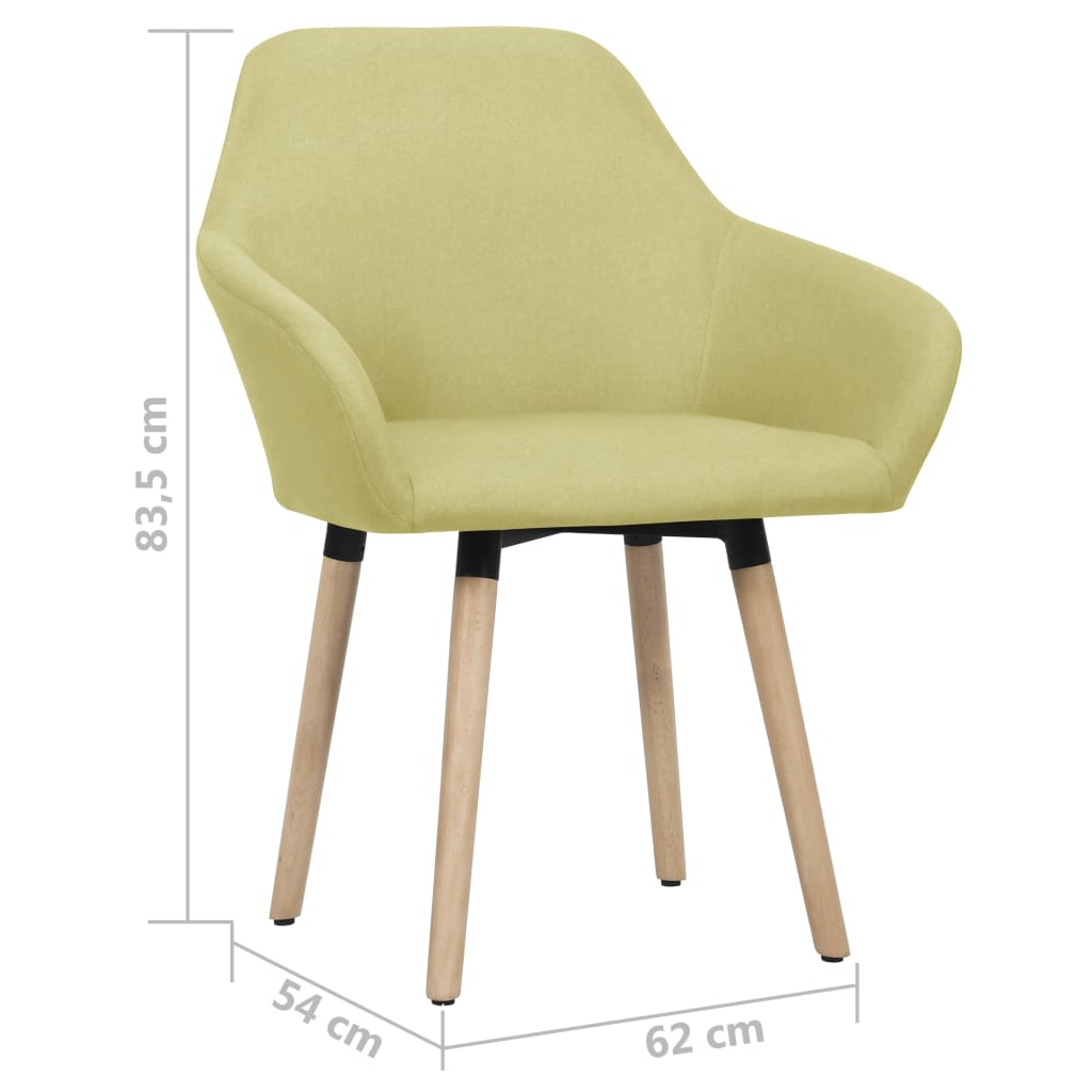 vidaXL Dining Chair Accent Upholstered Arm Chair with Solid Wood Legs Fabric-1
