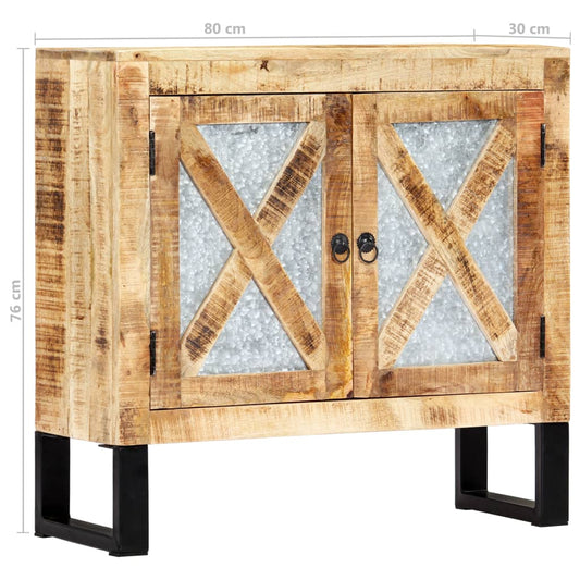 vidaXL Sideboard Cupboard with 2 Doors Buffet Storage Cabinet Rough Mango Wood-0