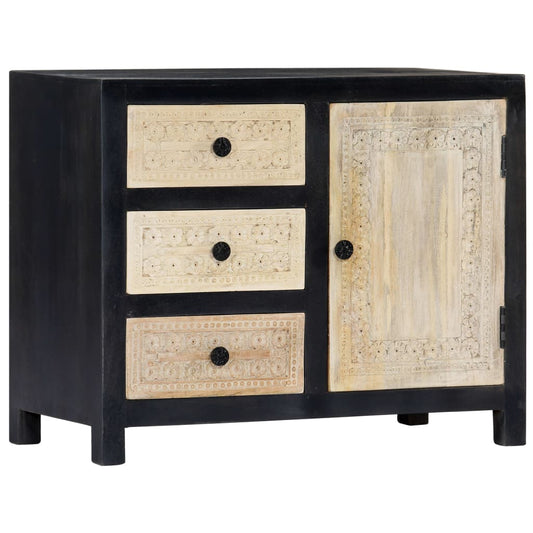 vidaXL Side Cabinet Sideboard Living Room Furniture Hand Carved Solid Wood Mango-0