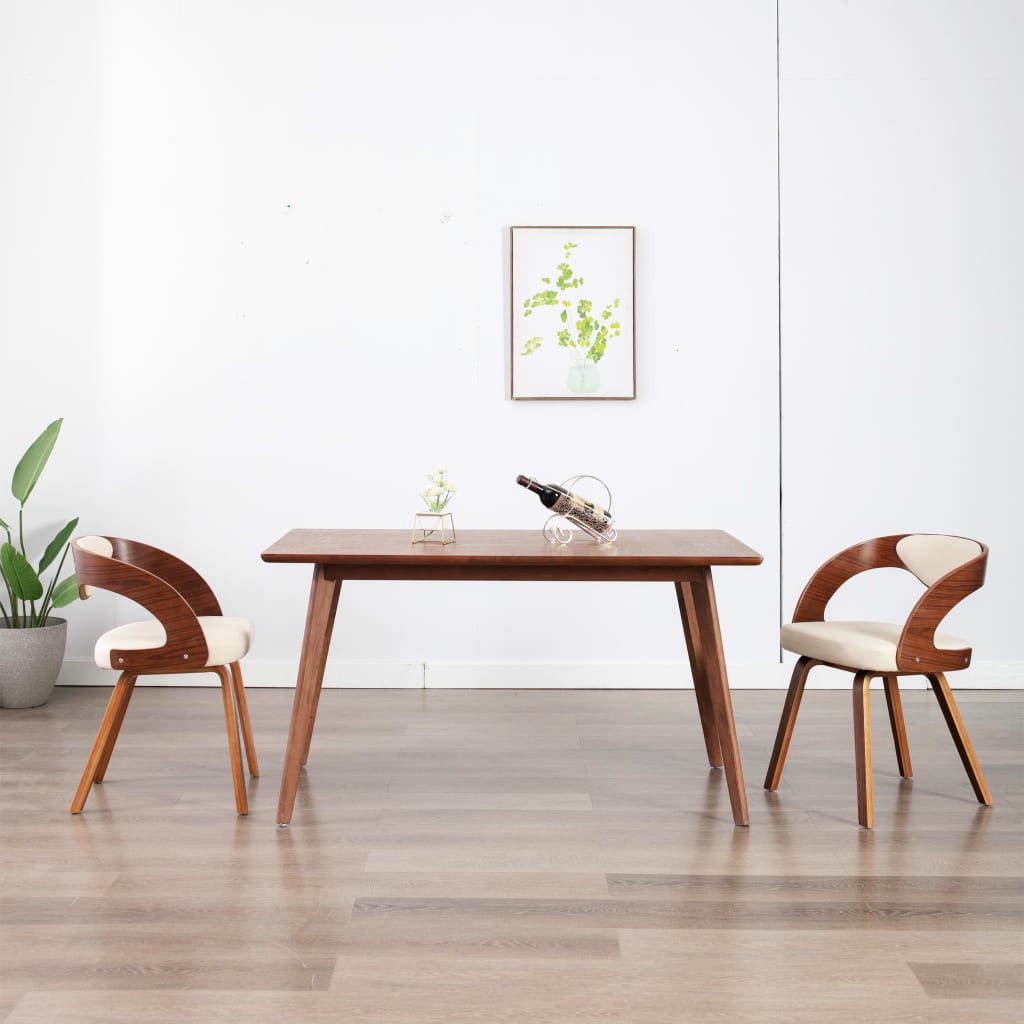 vidaXL Dining Chairs for Kitchen Restaurant 6 Pcs Bent Wood and Faux Leather-5