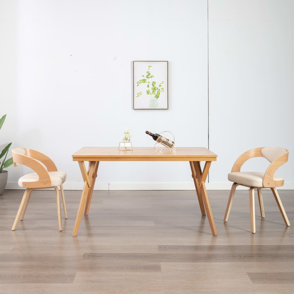 vidaXL Dining Chairs for Kitchen Restaurant 6 Pcs Bent Wood and Faux Leather-7
