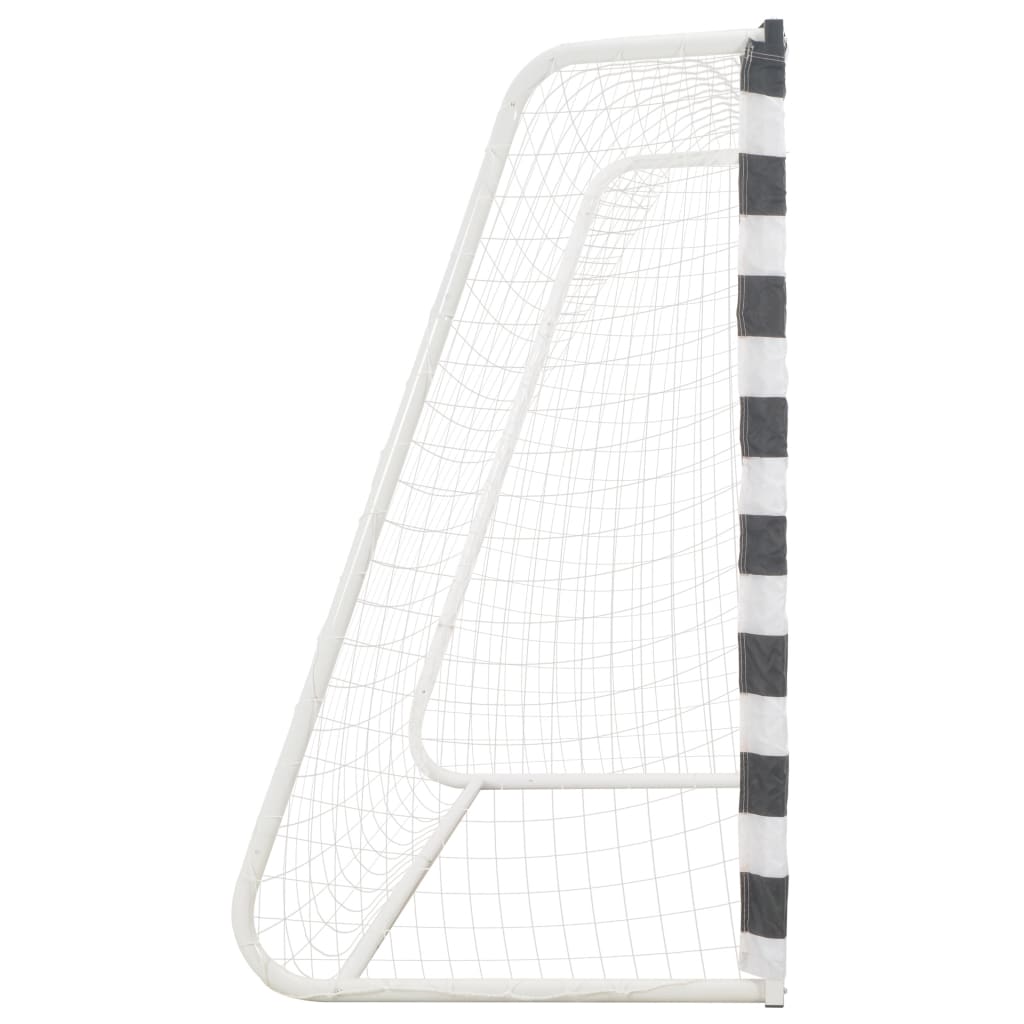 vidaXL Soccer Goal Training Soccer Net Practice Net Metal Black and White-4