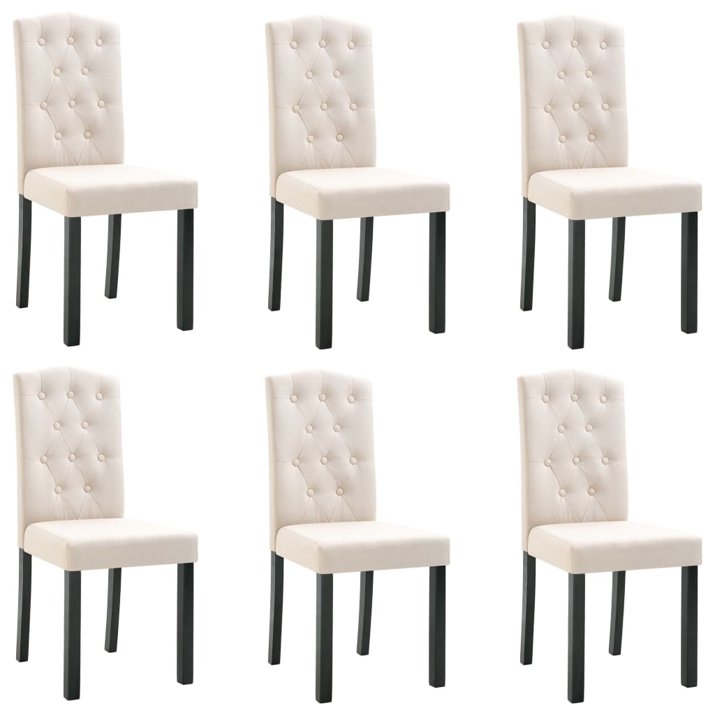 vidaXL Dining Chairs Accent Side Chair with Solid Wood Legs for Kitchen Fabric-4