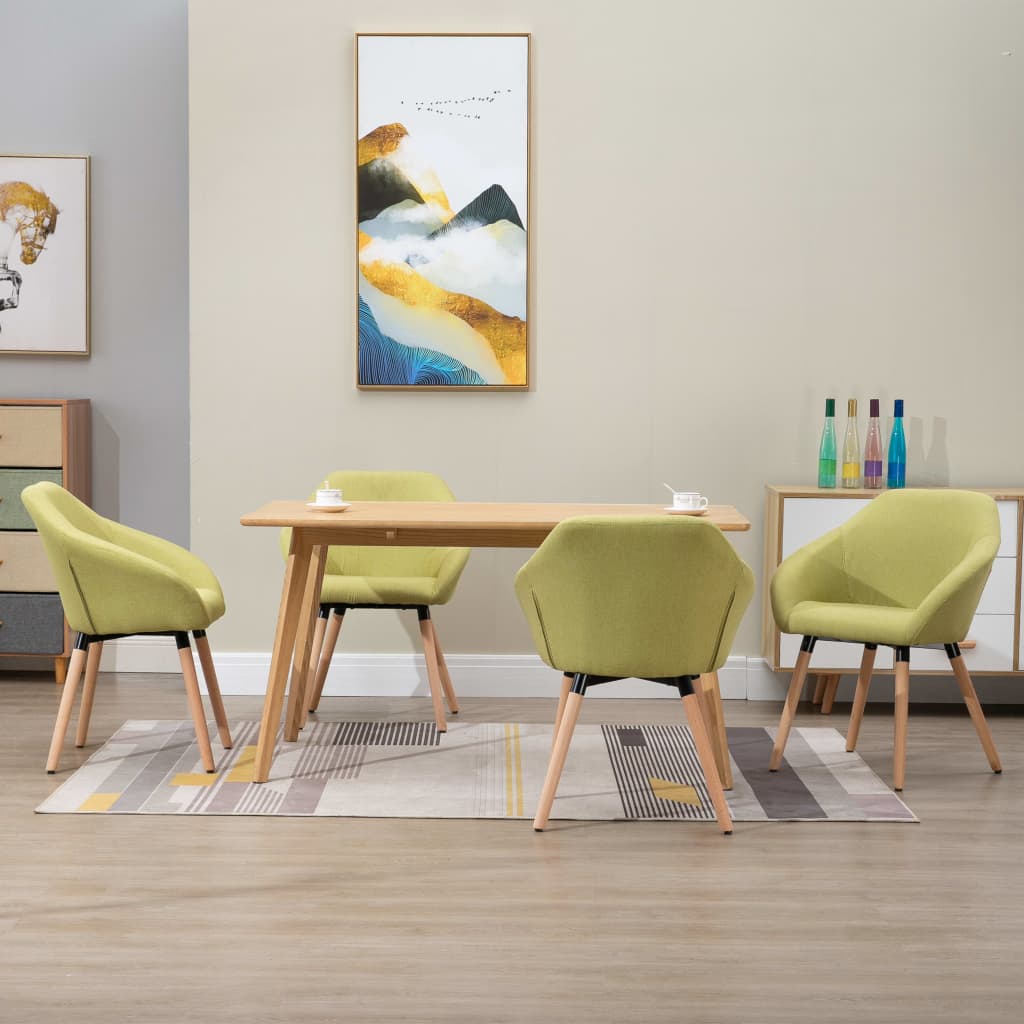 vidaXL Dining Chair Accent Upholstered Arm Chair with Solid Wood Legs Fabric-15