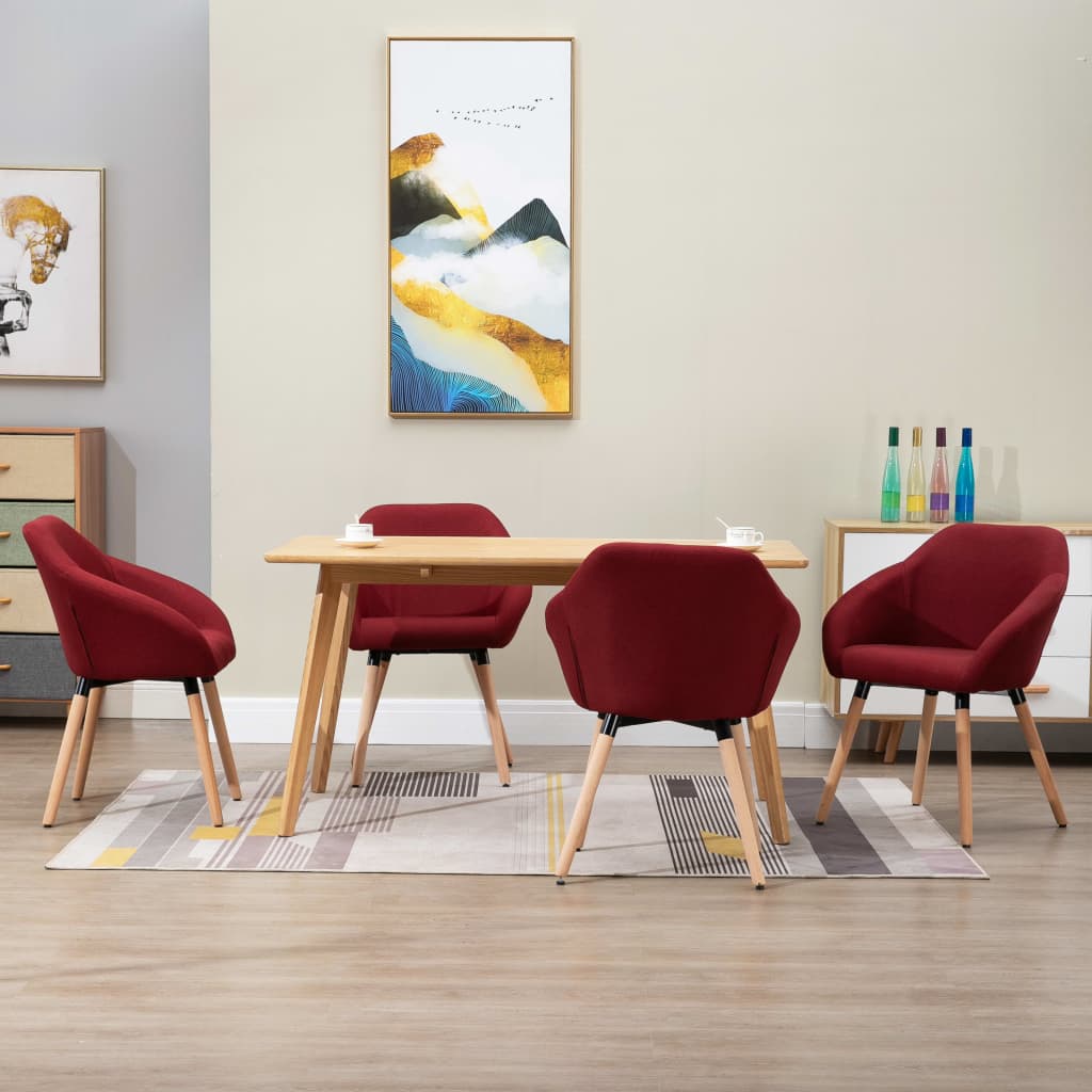 vidaXL Dining Chair Accent Upholstered Arm Chair with Solid Wood Legs Fabric-21